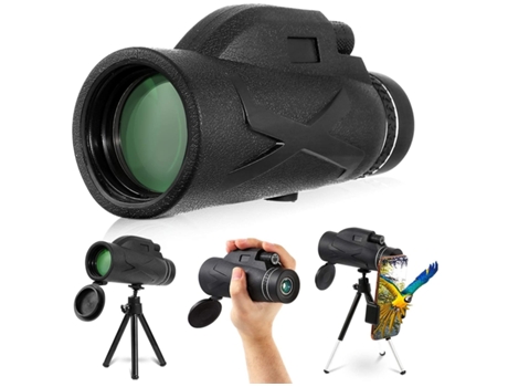 Telescopio monocular 4K 10-300X40Mm Prisma óptico Bak4 con zoom 30X para caza al aire libre Camping viajes conciertosNegro-Negro YIZHOOD