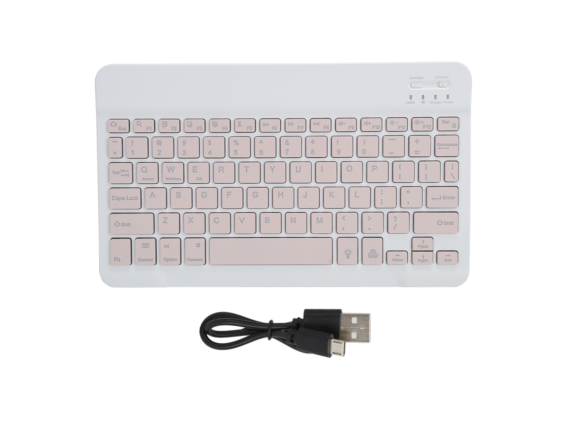 Teclado Inalámbrico Bluetooth Ultrafino Con Retroiluminación Rgb Para Tabletas, Teléfonos Y Ordenadores (rosa)