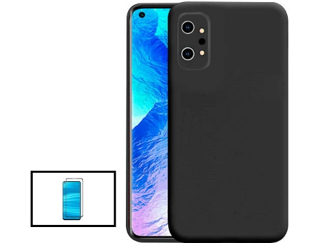 Kit Protector de Cristal Templado 5D Full Cover y Funda Silicona Liquida Realme GT Neo2 PHONECARE Negro