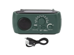Yncm2026-radio De Emergencia Meteorológica Portátil Am Fm Sw Con Batería Solar, Manivela Y Linterna Led Para Camping Y Exterior Verde