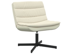 Maison Exclusive - Silla Giratoria Crema 63 X 75 X 76 Cm Cuero Sintético