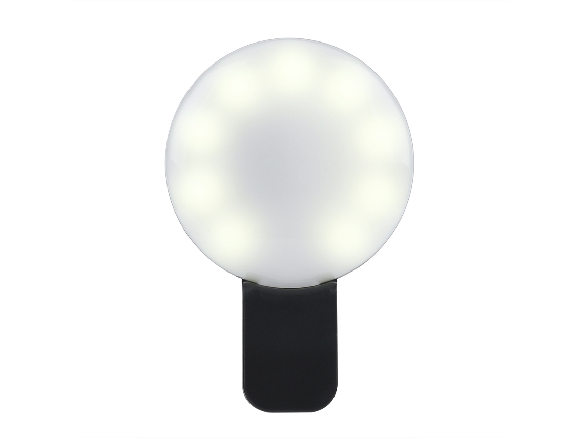 Mini Anillo De Luz Para Selfies Recargable, Clip De Luz De Relleno Led Para Smartphone, Color Negro