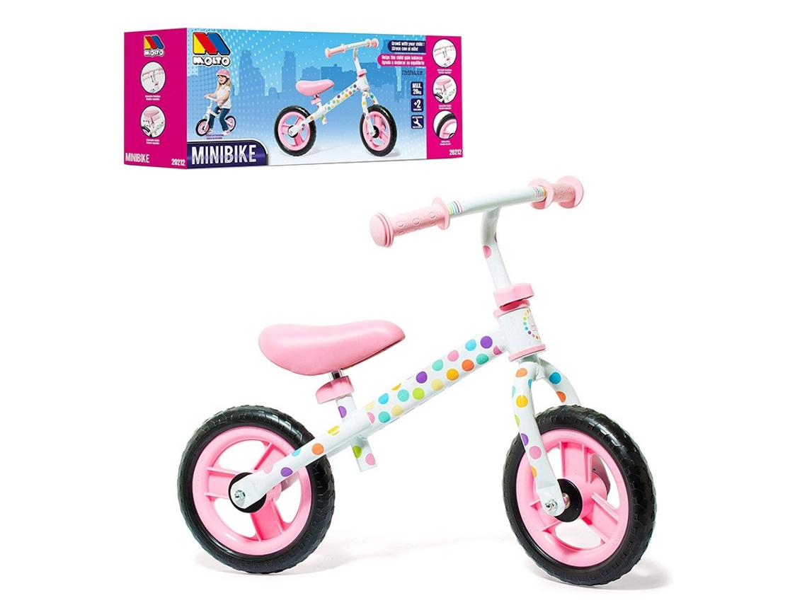 Bici Sin Pedales Rosa Sin Casco MOLTO