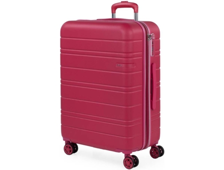 Maleta de Viaje Mediana JASLEN 4 Ruedas Trolley ABS Extensible Rosa (68x44x28+7 cm - 78 L)