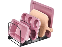 Escurridor De Platos, Divisor De Altura Ajustable, Soporte Para Tapas De Ollas, Escurridor De Agua, Negro, Versátil, Duradero, Compacto, Efi
