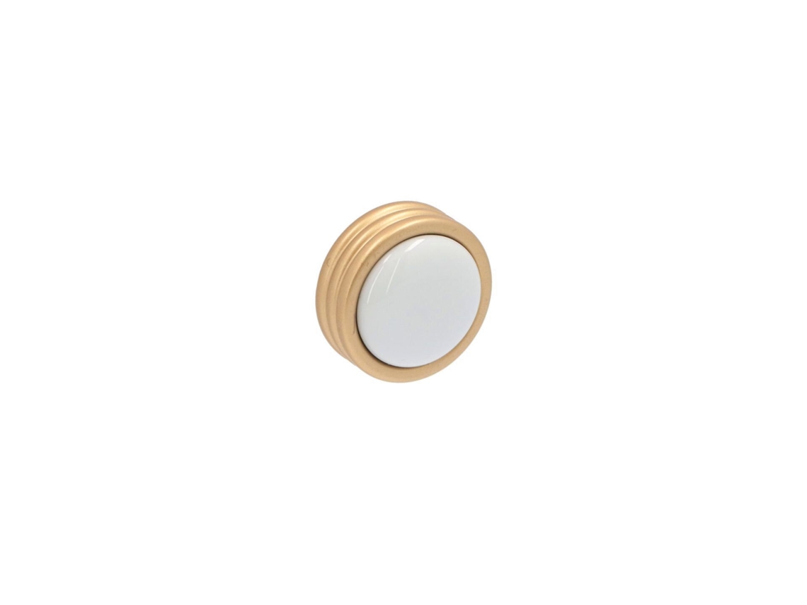 Pomo Para Muebles De Zamac Y Porcelana Diámetro 34mm Alucover Latón Lote De 25