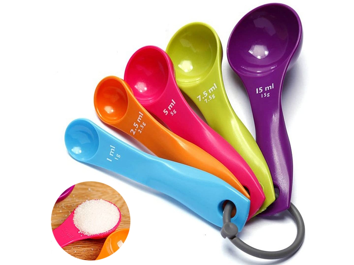 RNEMITERY Cucharas Medidoras de Acero Inoxidable 5 Piezas Juego Apilable para Cocina y Repostería