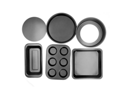 Conjunto De 6 Moldes De Forno Antiaderentes De Aço Carbono Para Bolos, Pizzas E Pães