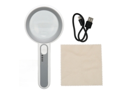 Lupa De Mano Portátil Recargable Con Lente Óptica Y Luz Led, Control Táctil, Ideal Para Lectura