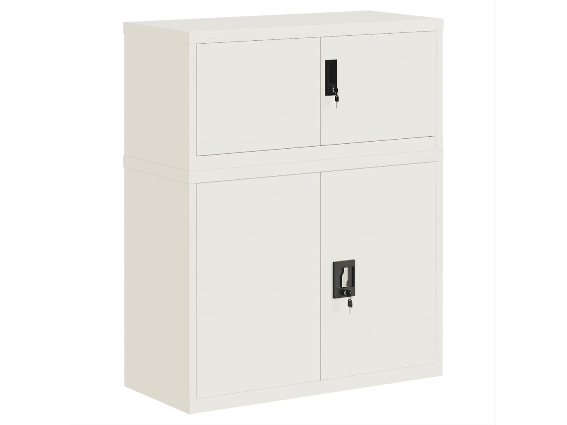 Archivador 90x40x110 cm Acero Blanco MAISON EXCLUSIVE