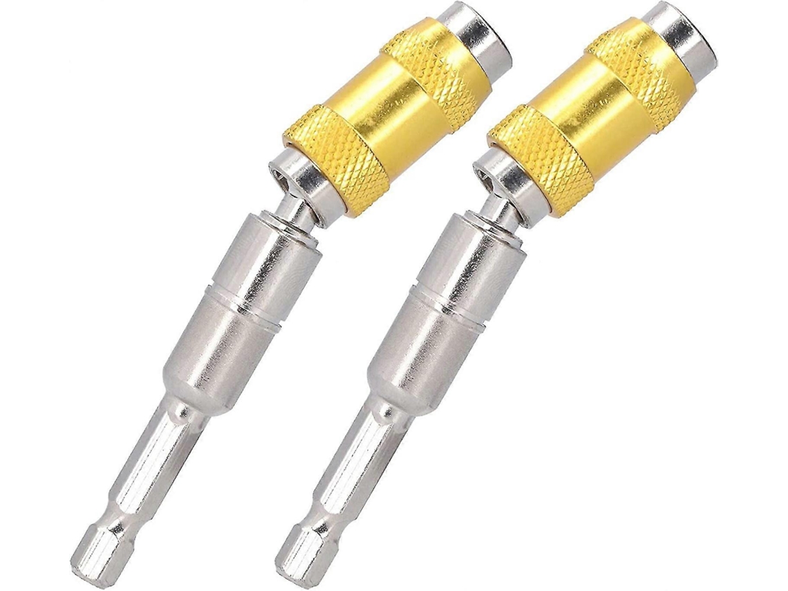 2 Porta Brocas Magnéticos Pivote - 1/4" Hex Quick Release Con 89mm Cromado Para Destornilladores Y Taladros
