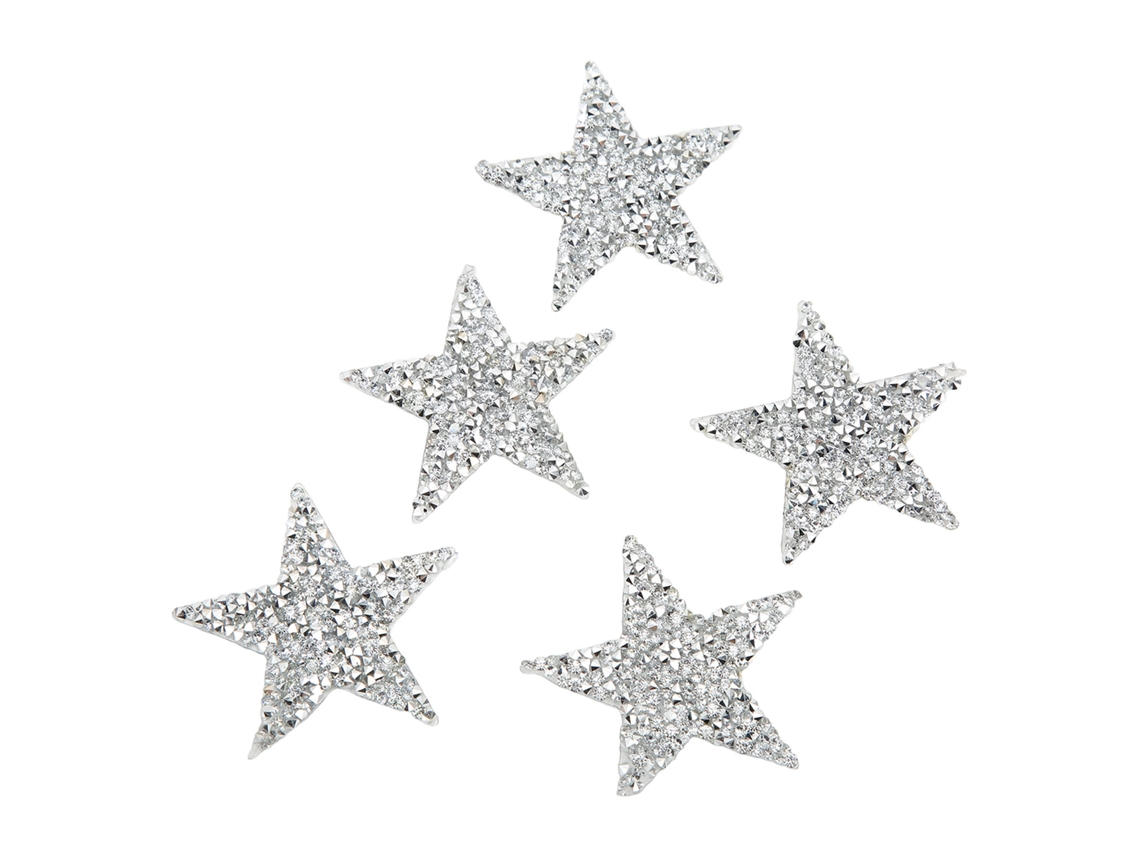 5 Parches Termoadhesivos De Estrella De 6 Cm, Resina Cristalina Brillante, Accesorios De Ropa Para Manualidades.