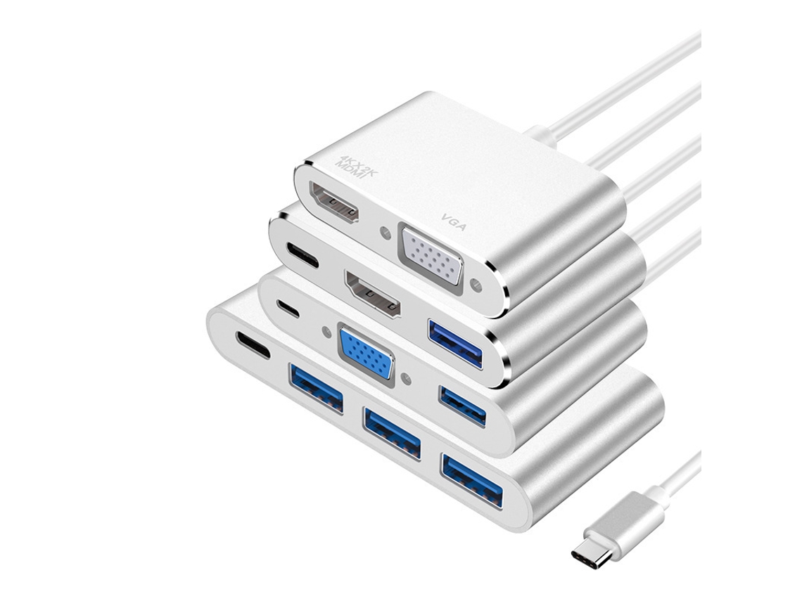 Estación de acoplamiento tipo C, estación de expansión USB C, concentrador, concentrador para monitor externo 3.0 Chennnls