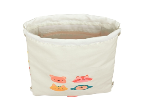 Bolsa Mochila con Cuerdas Safta Cabecitas Crema