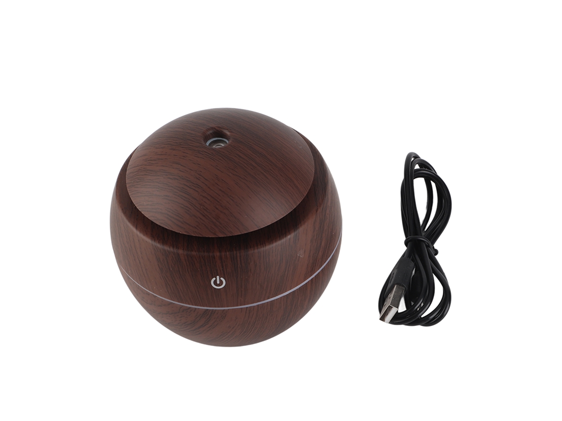 Humidificador Ultrasónico, Difusor De Aceites Aromáticos, Led Táctil, Purificador De Aire, Usb, Marrón