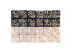 24 Fichas De Dados Acrílicos Con Efecto Mármol Para Juegos De Cartas Con Números Claros (d6)