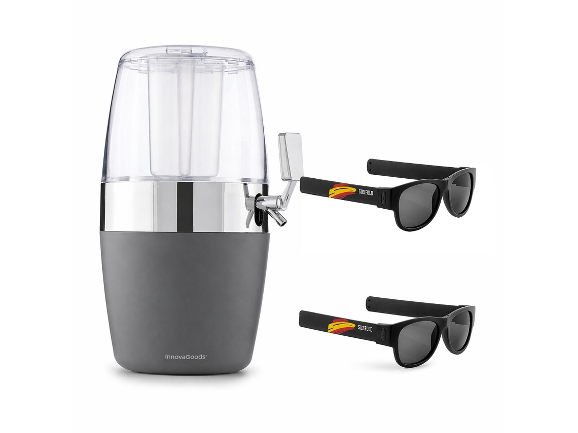 Pack Dispensador De Cerveza Refrigerante Innovagoods Y 2 Gafas De Sol Enrollables Sunfold Spain Black
