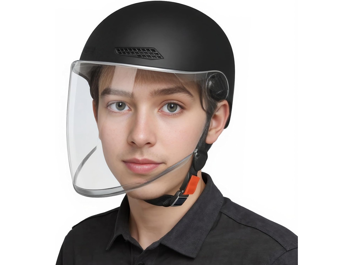 Casco de moto abierto, estilo retro, protección solar, cierre rápido, P Vayotoy