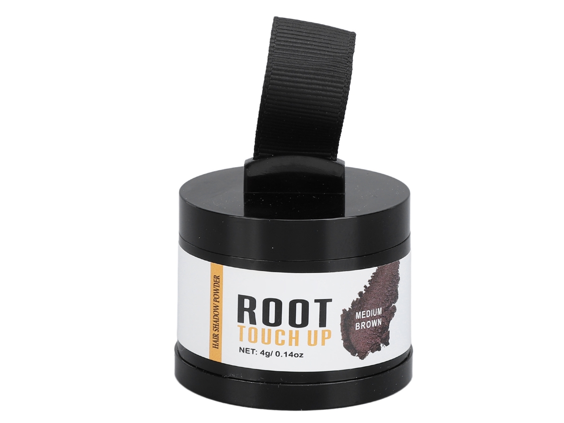 Polvo Para Cubrir Raíces De Cabello Temporal Sombra De Línea Capilar Para Canas Y Cabello Delgado Tono Marrón Medio 4g