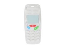 Juguete Para La Dentición Del Bebé Con Forma De Teléfono Móvil, De Silicona Suave, Bonito, Seguro, Color Blanco Leche.