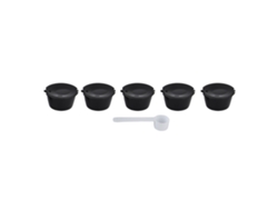 5 Cápsulas De Café Reutilizables De 50 Ml Con Filtro De Cuchara Para Máquina Dolce Gusto - Negro