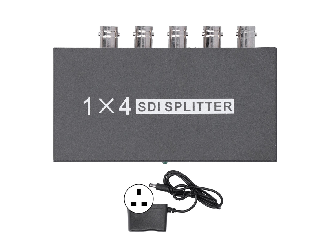 Divisor Sdi 1x4 1 Entrada 4 Saídas Suporta Sd/hd/3gsdi Repetidor Extensor Com Conversor E Adaptador