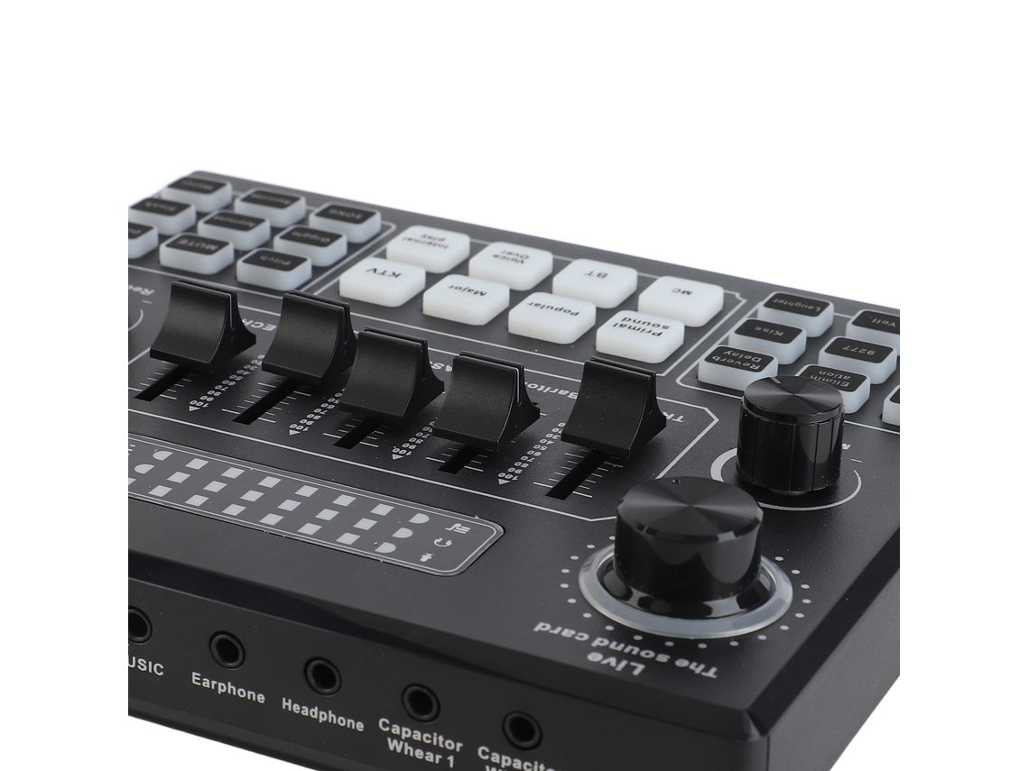 Mezclador de audio Bluetooth V9 (mezcla estéreo, transmisión en vivo)