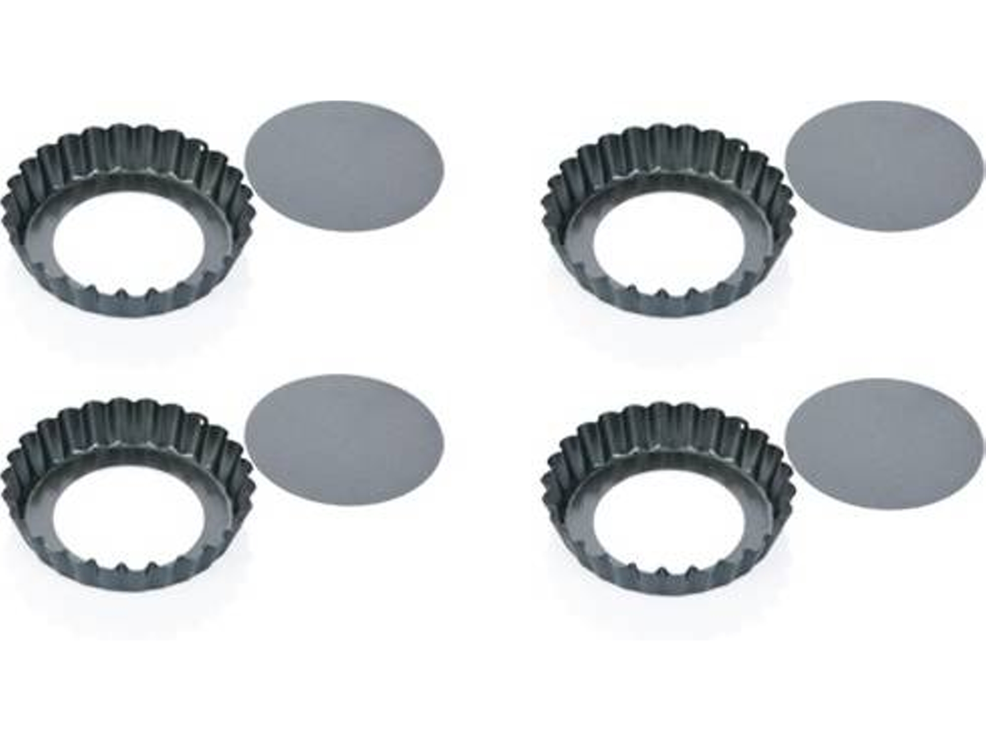 4 Bandejas de tarte ondulada desmontable TESCOMA Delícia (10 cm)