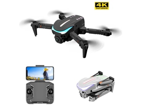 VPCOMERCIAL - Drone K109 con luz de respiración colorida de una sola cámara 4K (1 baterías - Duración de la batería: 12 min - Negro)