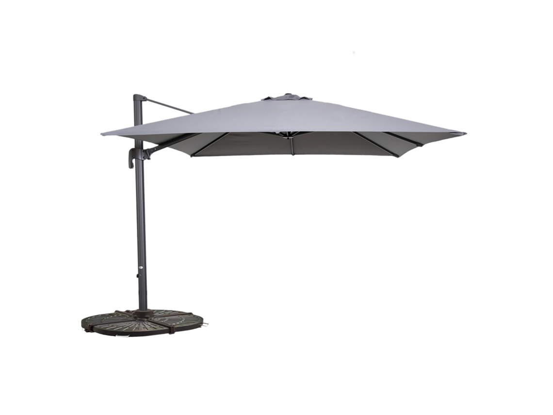 Parasol Excéntrico Cuadrado (3 X 3 M) A 360° 4 Losas De Lastre
