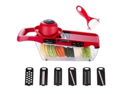 Cortador De Verduras 6 En 1, Espiralizador De Cocina Con Cuchillas De Acero Inoxidable Y Contenedor Antideslizante