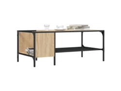 Mesa Centro | Mesa De Café | Mesa De Salón Estante Madera Ingeniería Roble Sonoma 100x51x40 Cm