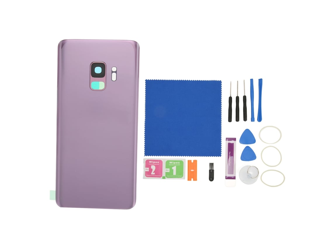 Cubierta Trasera De Cristal Con Kit De Reparación Para Samsung Galaxy S9 G960 (morado)