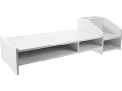 Soporte Elevado Para Monitor De Ordenador De 63 X 23 Cm, De Plástico, Con Organizador De Almacenamiento Integrado.