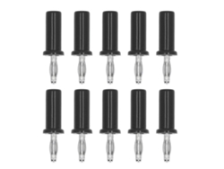 10 Piezas Conectores De Bocina Banana Lanterna De Latón Abs Soldado 4mm Negro
