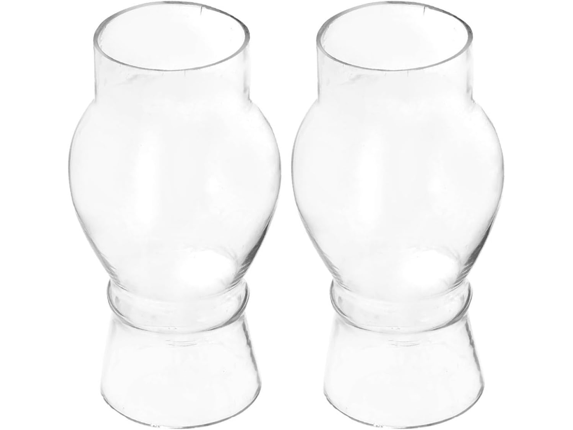 Juego De 2 Pantallas De Repuesto De Cristal Transparente Para Lámparas De Aceite O Chimeneas.