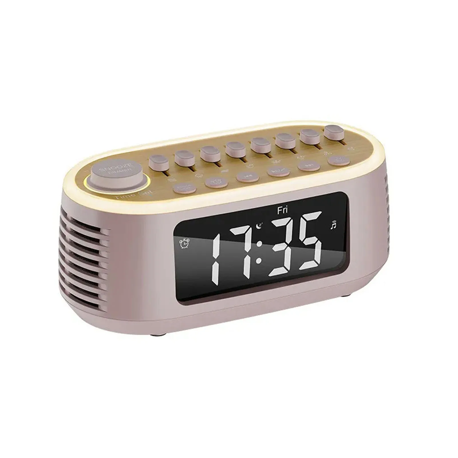 Altavoz Bluetooth RGB con ruido blanco, temporizador y micrófono MDUG (rosa)