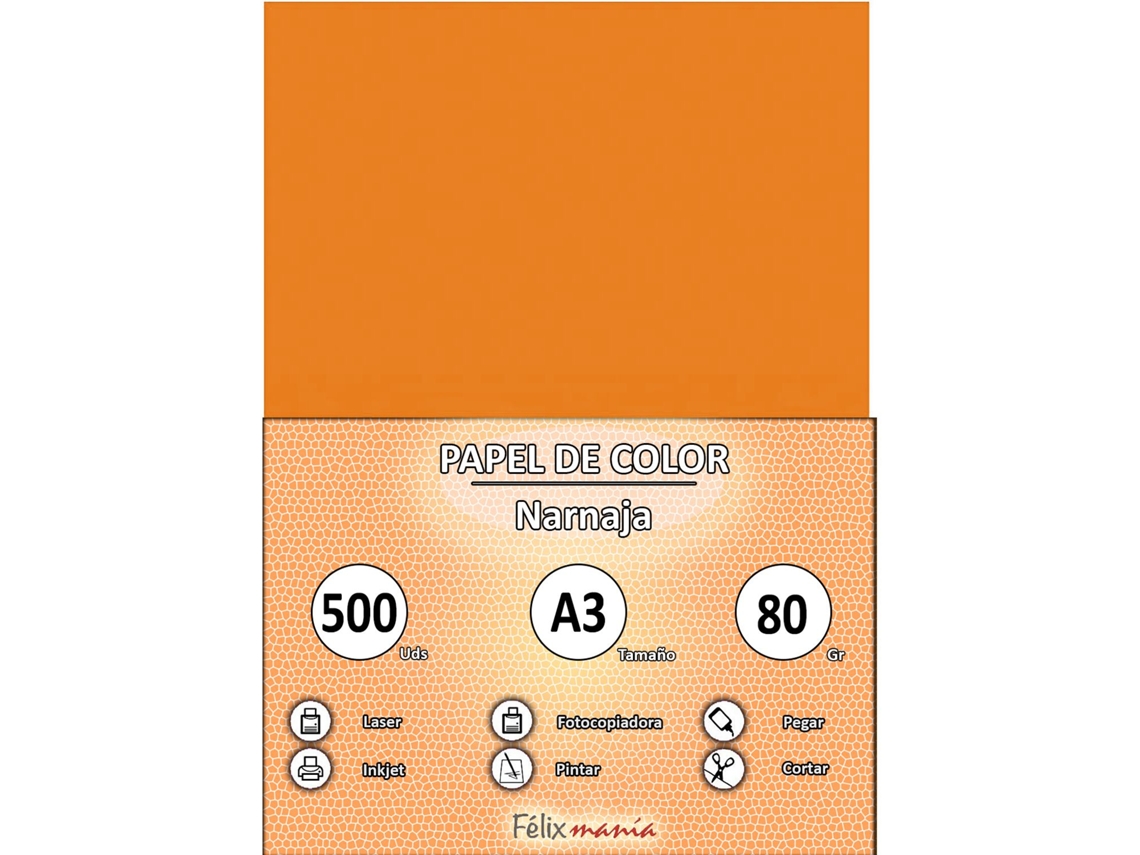 80Gr A3 Naranja 500 Hojas