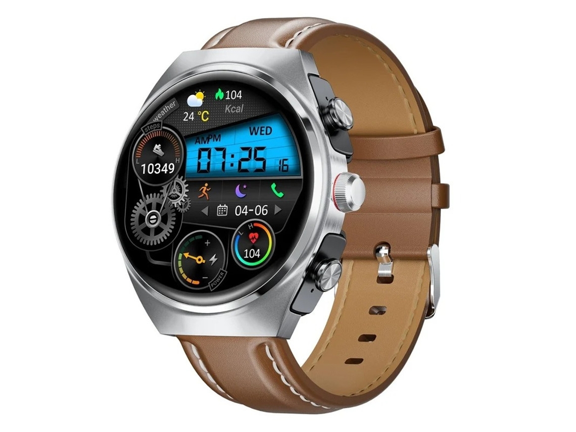Reloj inteligente con llamadas Bluetooth y auriculares inalámbricos, cuerpo de acero ultrafino de 1,5 pulgadas, sonido 9D, reloj deportivo con rastreador D Bestvite