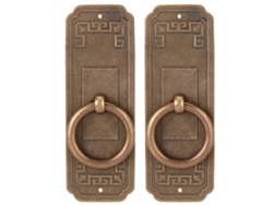 2 Juegos De Manijas De Puerta De Un Solo Orificio Estilo Chino Para Gabinetes De Cocina Y Muebles, 10 Cm