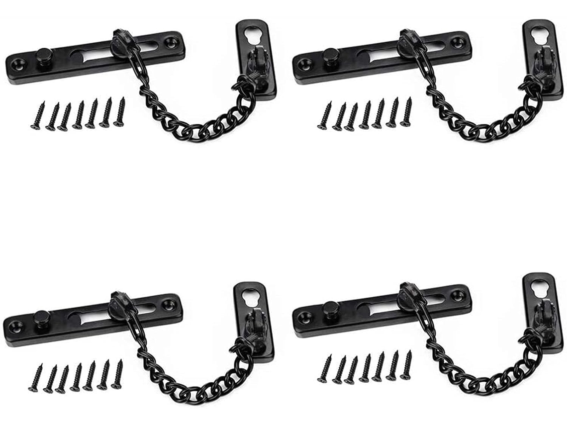 4 Piezas Cadena De Seguridad Antirrobo Para Puerta Hotel O Casa Cerradura, Seguridad, Duradero, Resistente