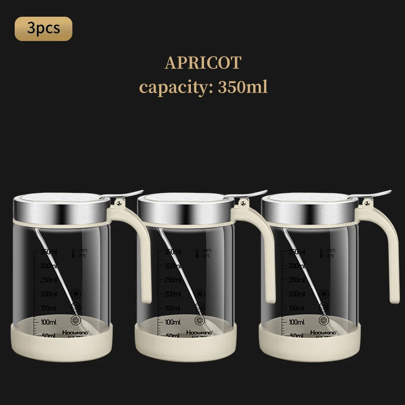 (3 Piezas, 350 Ml, Beige) Tarros De Cristal Para Especias Y Condimentos, Con Cuchara, Azucarero Y Salero, Utensilios De Cocina