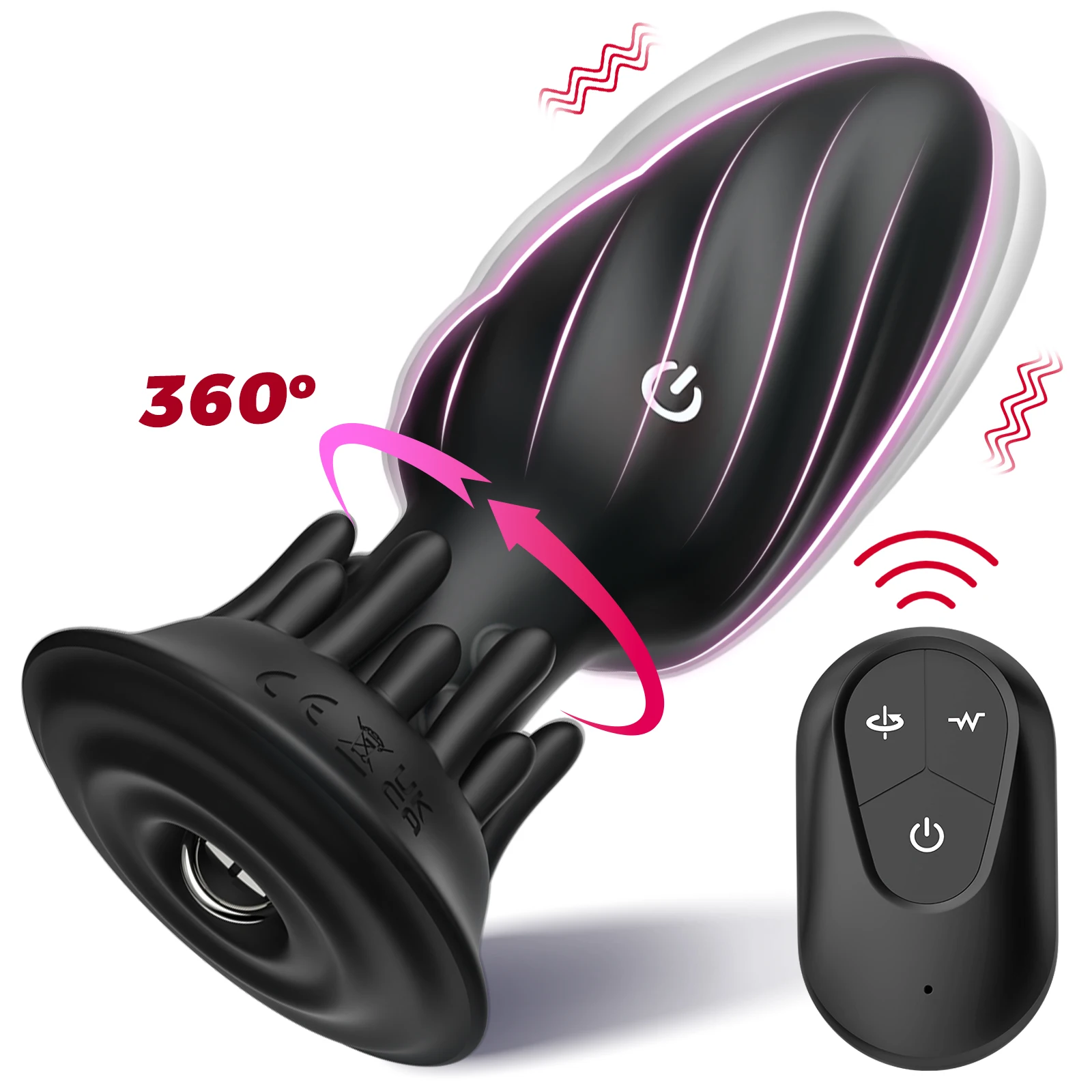 (control Remoto Giratorio De 360°) Vibrador Anal Giratorio Con Control Remoto, Masajeador De Próstata De Silicona, Dilatador Anal