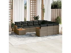 Conjunto de sofás de jardín de 11 piezas DKD Home Decor con cojines de mimbre gris