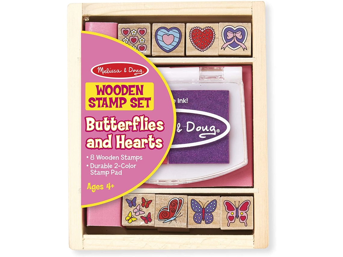 Jogo de Mesa MELISSA & DOUG Butterfly And Hearts Stamp Set (2 Anos)