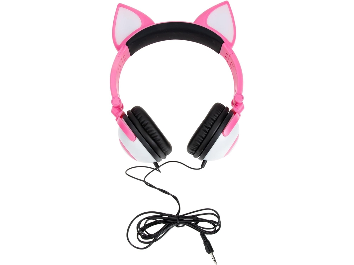 Auriculares Con Orejas De Gato Luminosas Para Niños Y Niñas Con Controles De Botón Y Diseño Elegante.