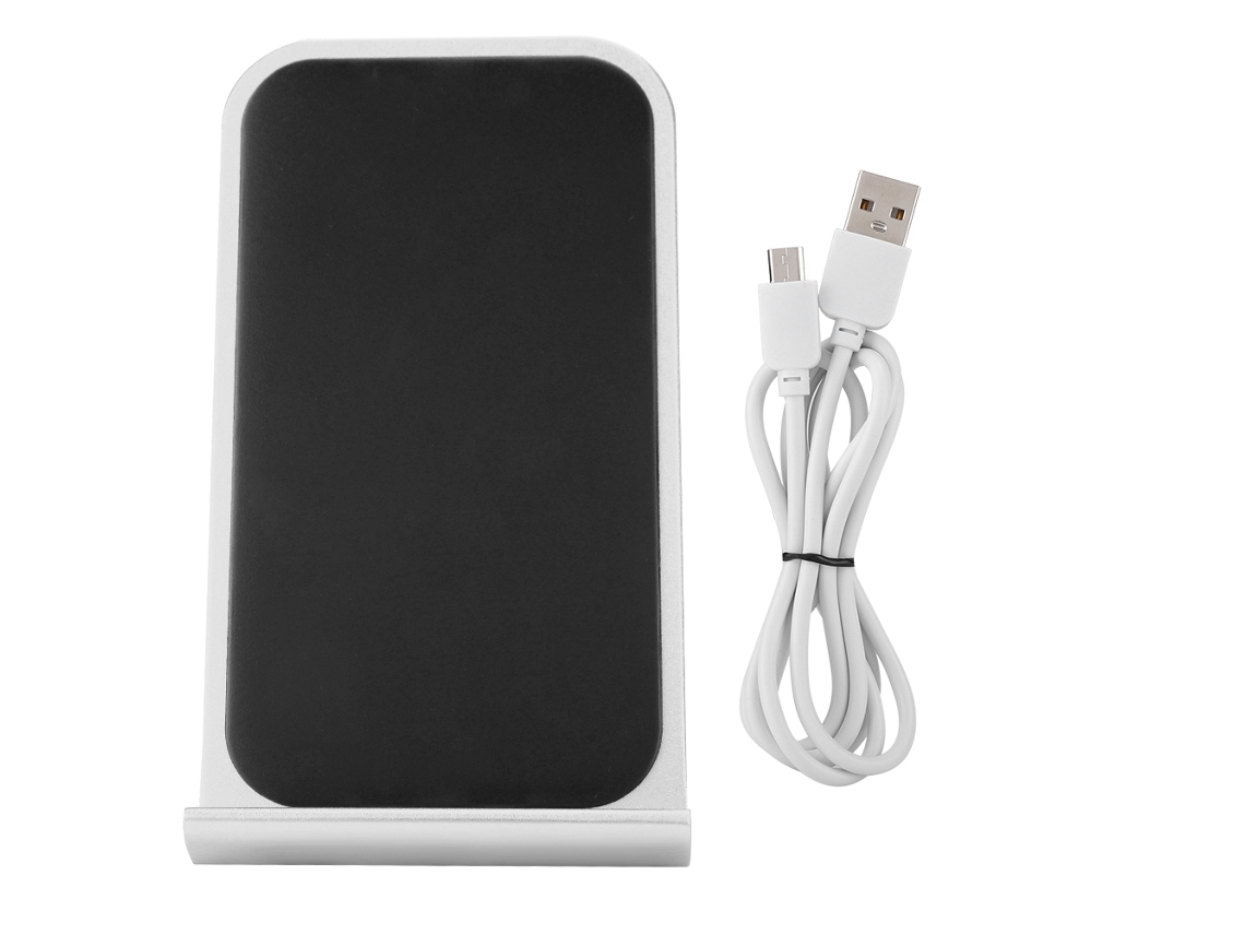 Base De Carga Rápida Inalámbrica Vertical Para Iphonex S9 Note8 Plata