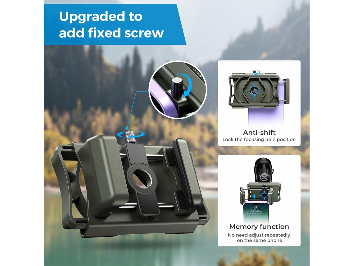 Adaptador De Teléfono Para Telescopio Apexel Apl-f002x Rotatorio 360° Con Soporte Y Control Remoto Para Microscopio Binocular Monocular