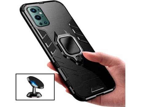 Kit Carcasa y Soporte Magnético Oneplus 9 Pro PHONECARE Military Defender Negro