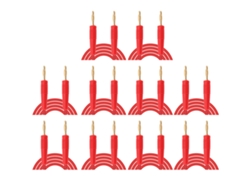 Cable De Prueba De 10 Piezas, Conector Banana Macho A Macho De 0,44 Mm² Con Soldadura De Latón Y Pvc Para Uso Doméstico E Industrial - Rojo